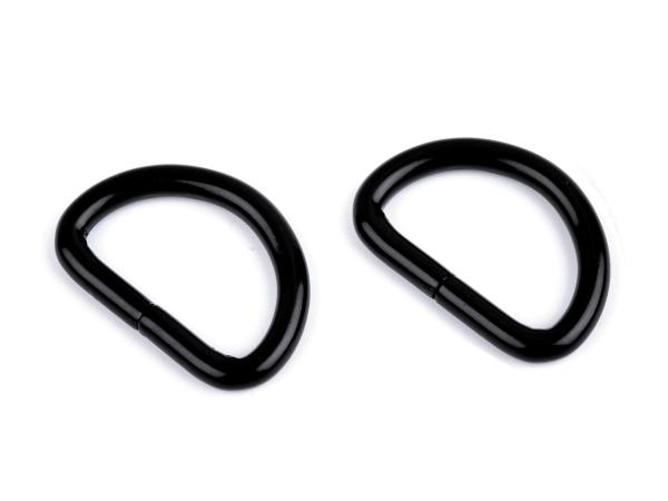 Metall-D-Ring 20 mm Breite Schwarz lackiert